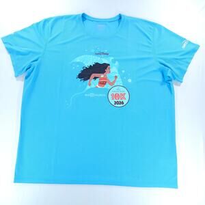Brooks runDisney Disney Princess 10K 2026 Moana Women's XXL Blue Race Shirt WDW
